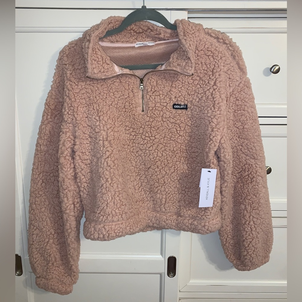 Kendall and Kylie Blush Sherpa Quarterzip